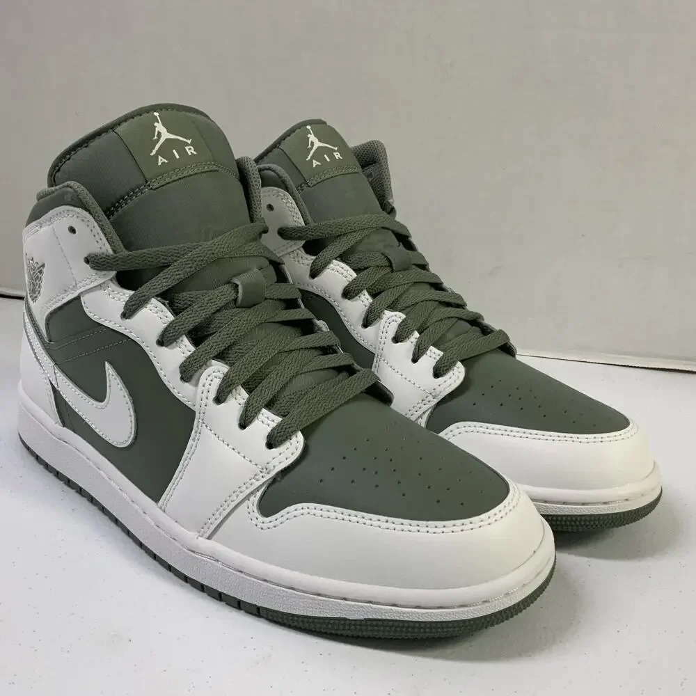 Air Jordan 1 Mid Summit White Vintage Lichen DQ8426 107 Size 11 Green White Shoe